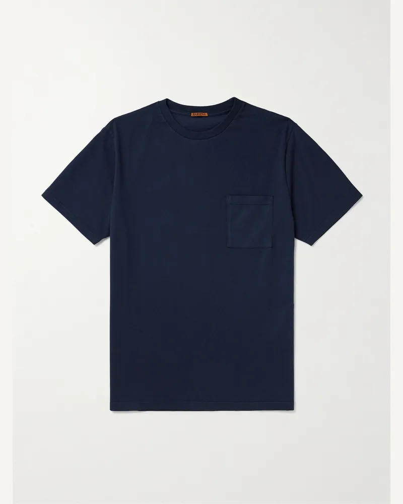 BARENA T-Shirt aus Baumwoll-Jersey Blau
