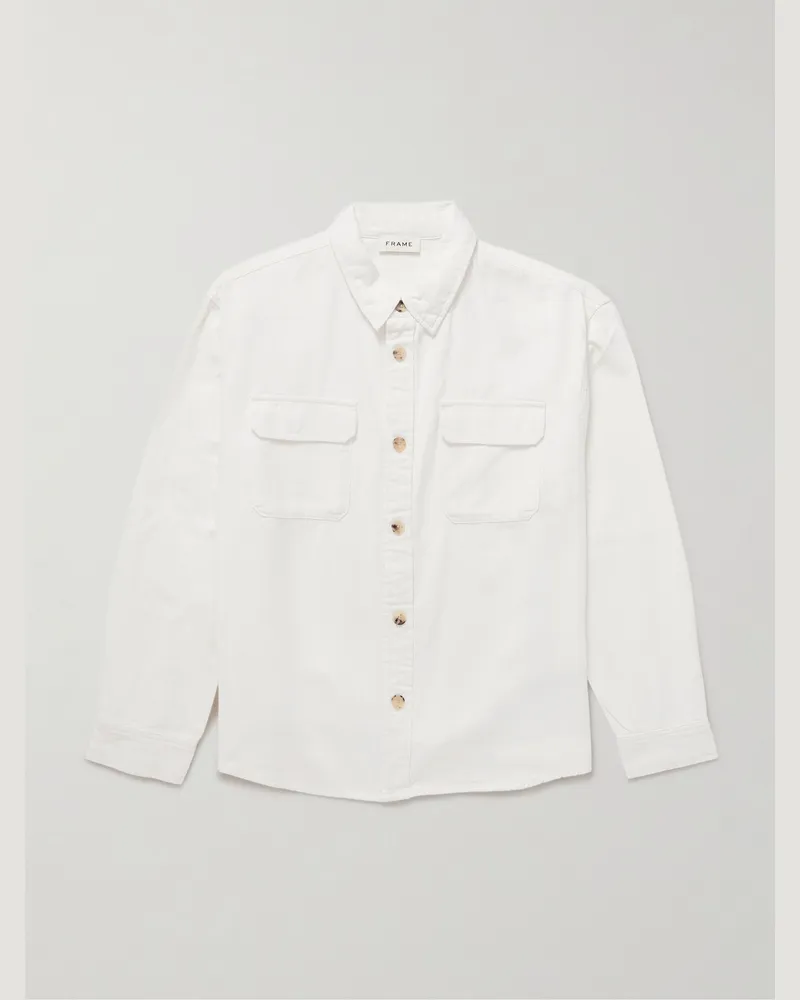 Frame Denim Hemdjacke aus Baumwoll-Twill Neutral