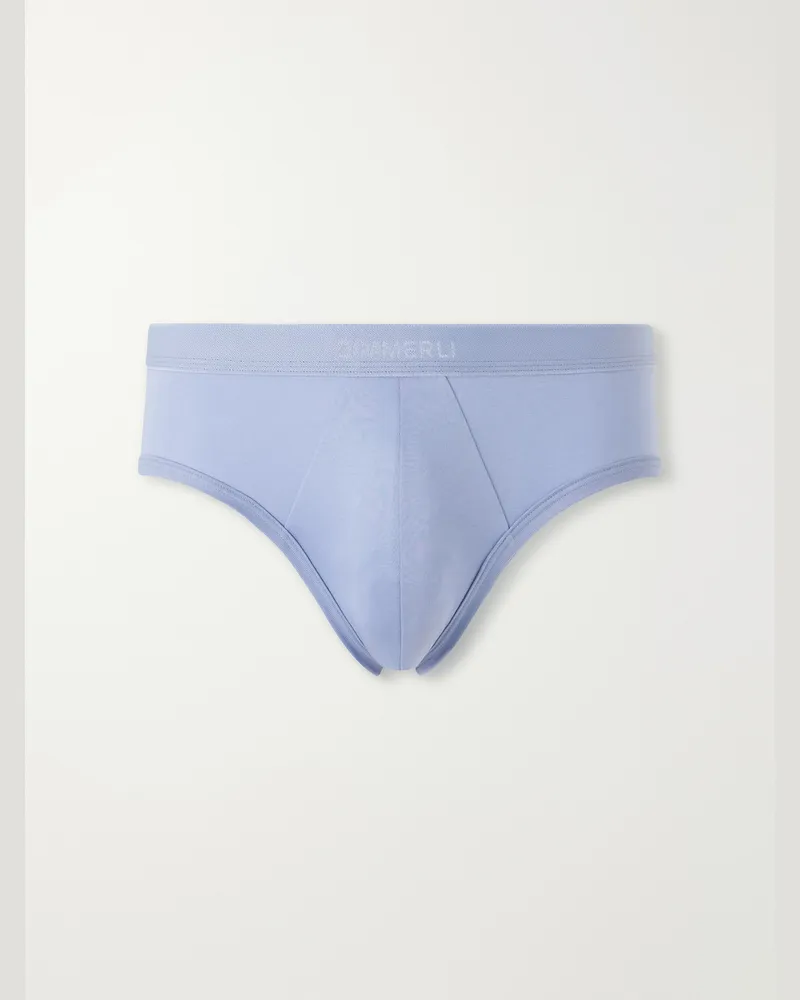 Zimmerli Sea Island Cotton Briefs Blue