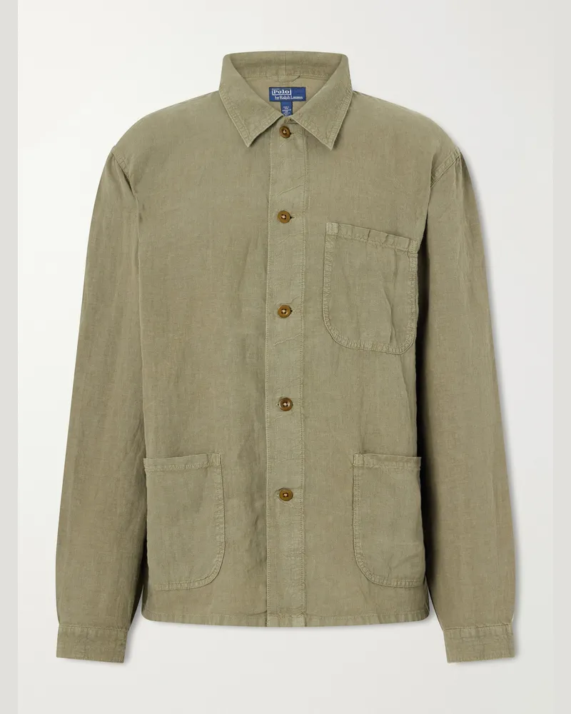 Ralph Lauren Textured Linen Jacket Green
