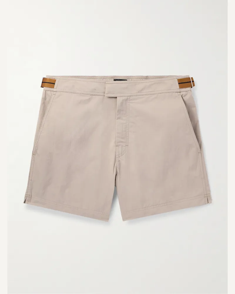 Ermenegildo Zegna Rio Straight-Leg Mid-Length Swim Shorts Neutrals