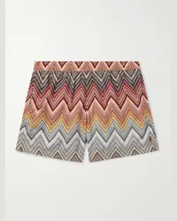 Missoni Gerade geschnittene Badeshorts mit Streifen Orange