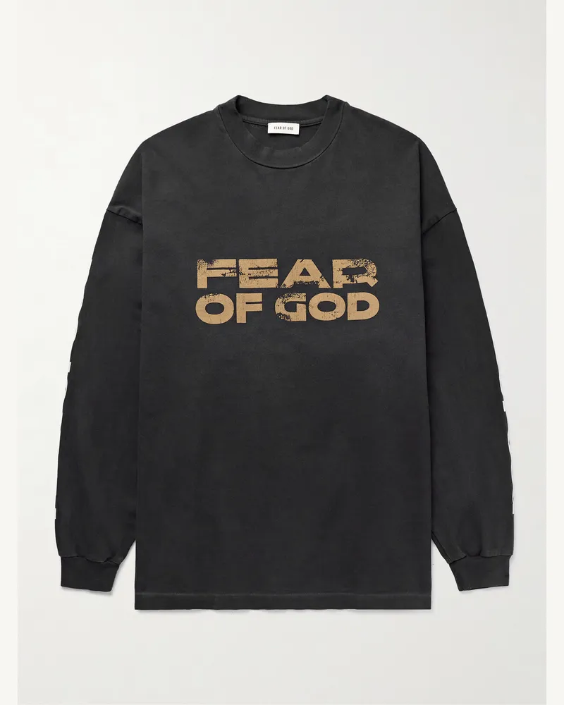Fear of God Oberteil aus Baumwoll-Jersey mit Logoprint Schwarz