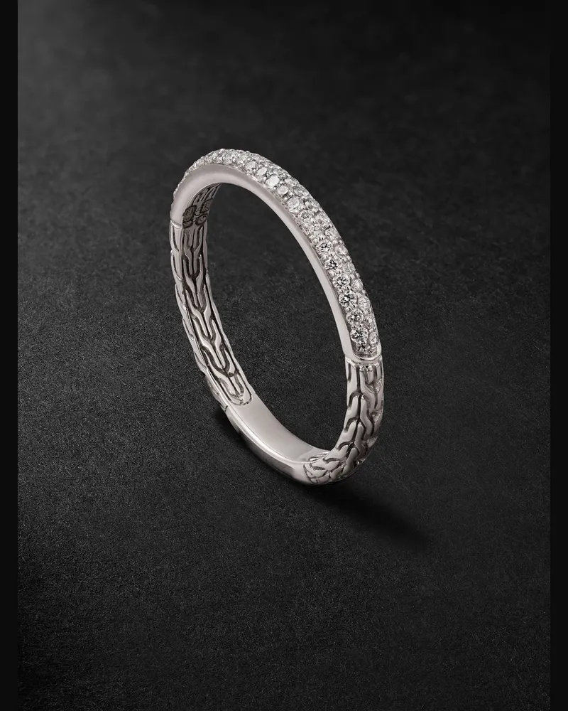 John Hardy JH Essential Ring aus Sterlingsilber mit Diamanten