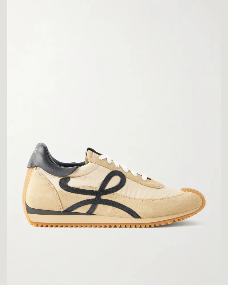 Loewe Flow Runner 2.0 Suede-Trimmed Shell Sneakers Neutrals