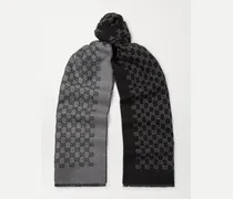 Reversible Logo-Print Wool Scarf
