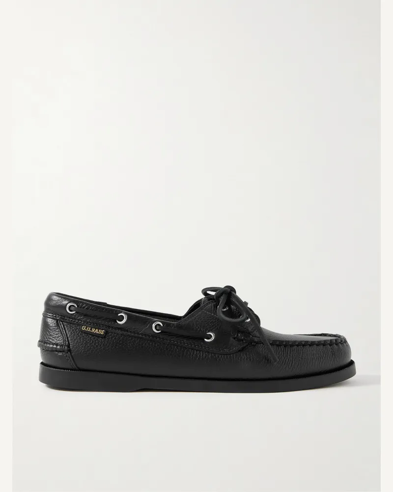 G.H. Bass & Co. Jetty II Bootsschuhe aus vollnarbigem Leder Schwarz