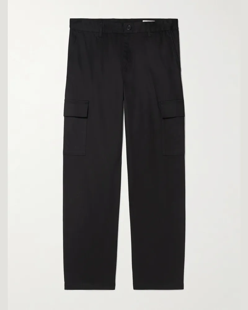 NN 07 Mylo Straight-Leg Organic Cotton-Blend Cargo Trousers Black