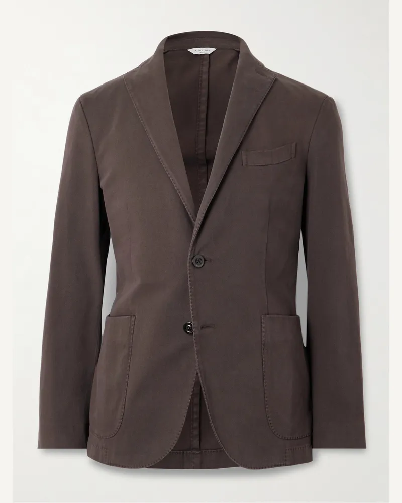 Boglioli Cotton-Blend Twill Suit Jacket Brown