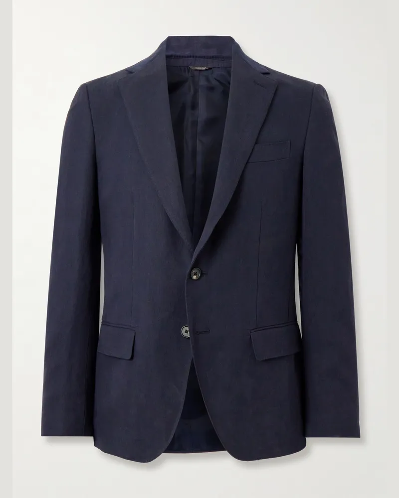 Loro Piana Torino Linen Suit Jacket Blue