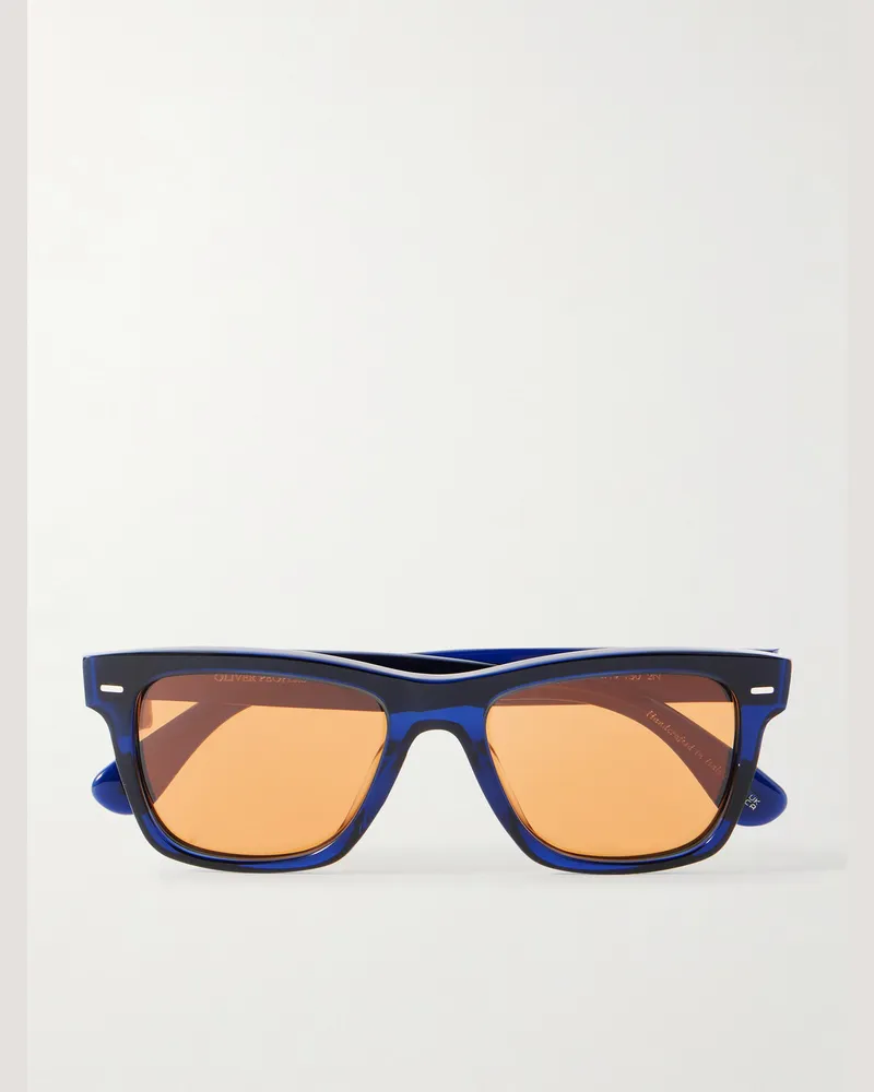 Oliver Peoples Oliver Sun Sonnenbrille mit eckigem Rahmen aus Azetat Blau