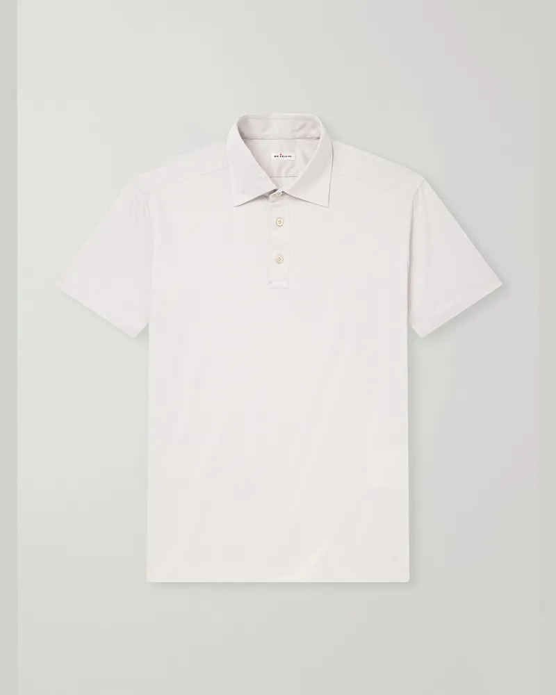 Kiton Cotton-Jersey Polo Shirt Gray