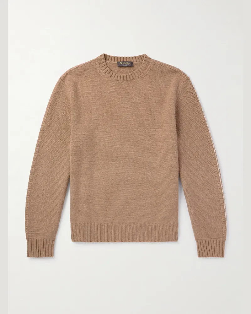 Loro Piana Pullover aus Kaschmir in Birdseye-Strick Braun
