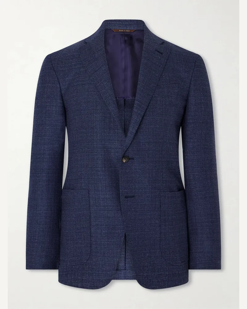 Canali Kei Wool Suit Jacket Blue