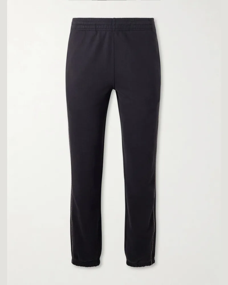 Burberry Tapered Checked Cotton-Jersey Sweatpants Black