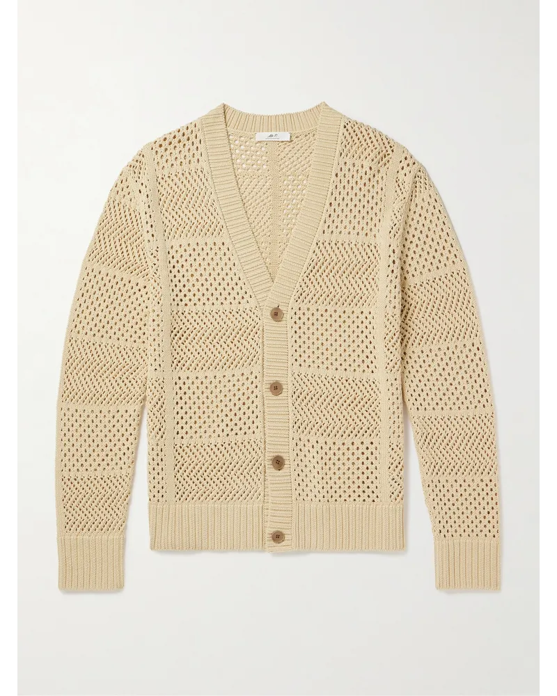 MR P. Cardigan aus Baumwolle in Lochstrick Neutral