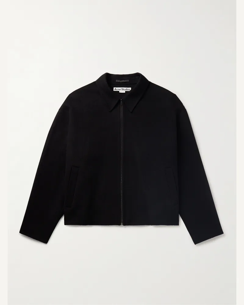 Acne Studios Doverio Jacke aus Wollflanell Schwarz