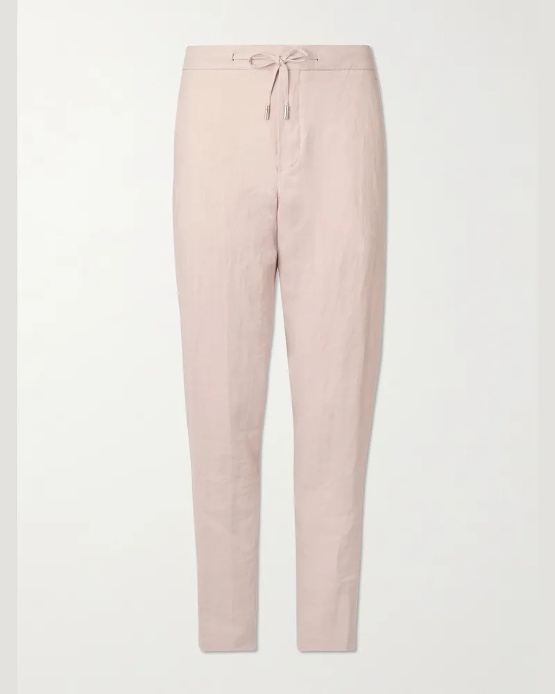 MR P. James gerade geschnittene Hose aus Flammgarn aus Leinen mit Kordelzugbund Pink