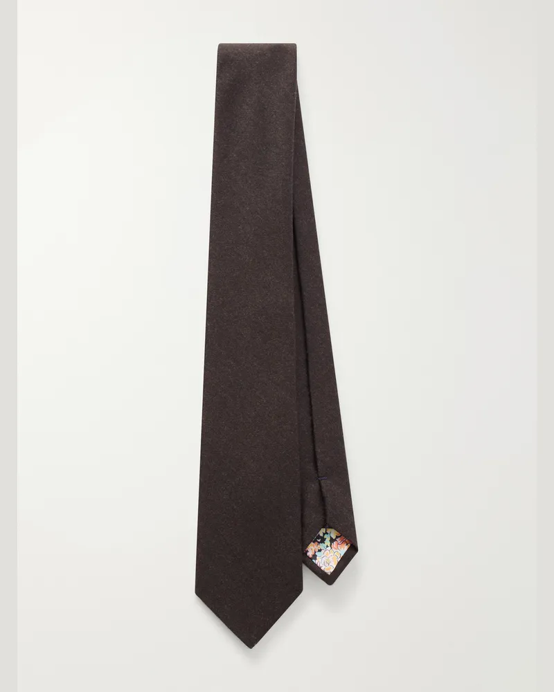 Paul Smith Wool and Cashmere-Blend 7cm Tie Brown