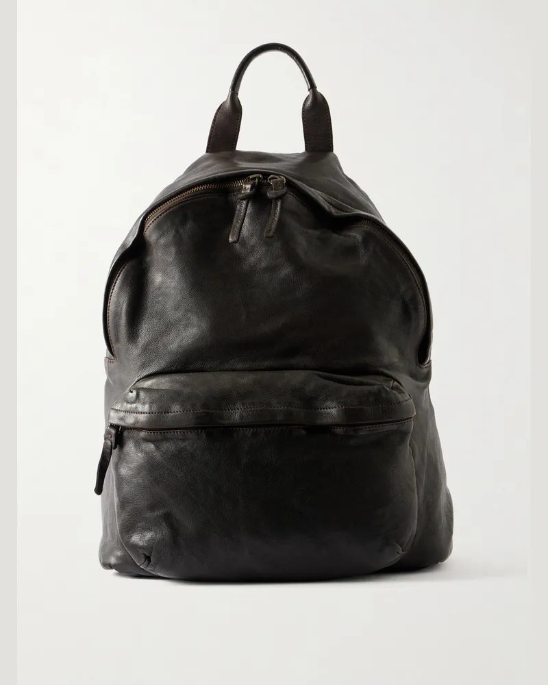 Officine Creative Italia Ignis Leather Backpack Brown