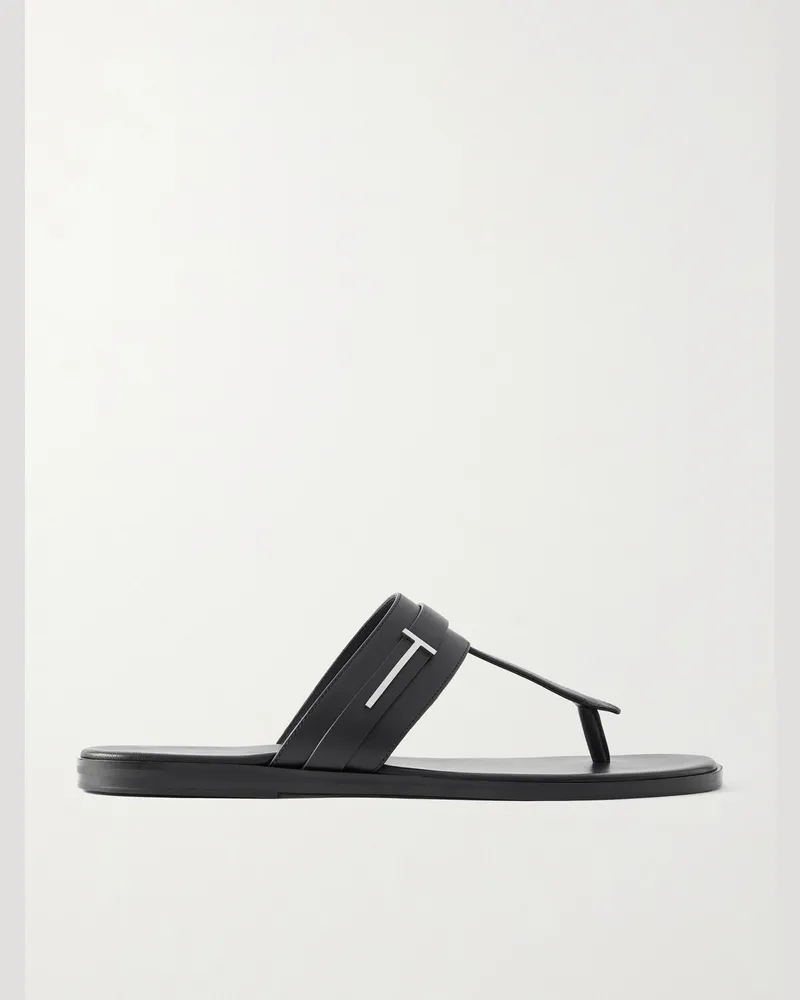 Tom Ford Brighton Leather Sandals Black