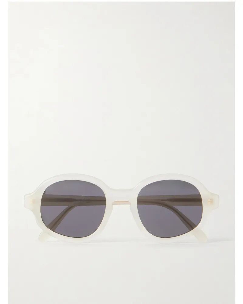 Loewe Round-Frame Acetate Sunglasses White