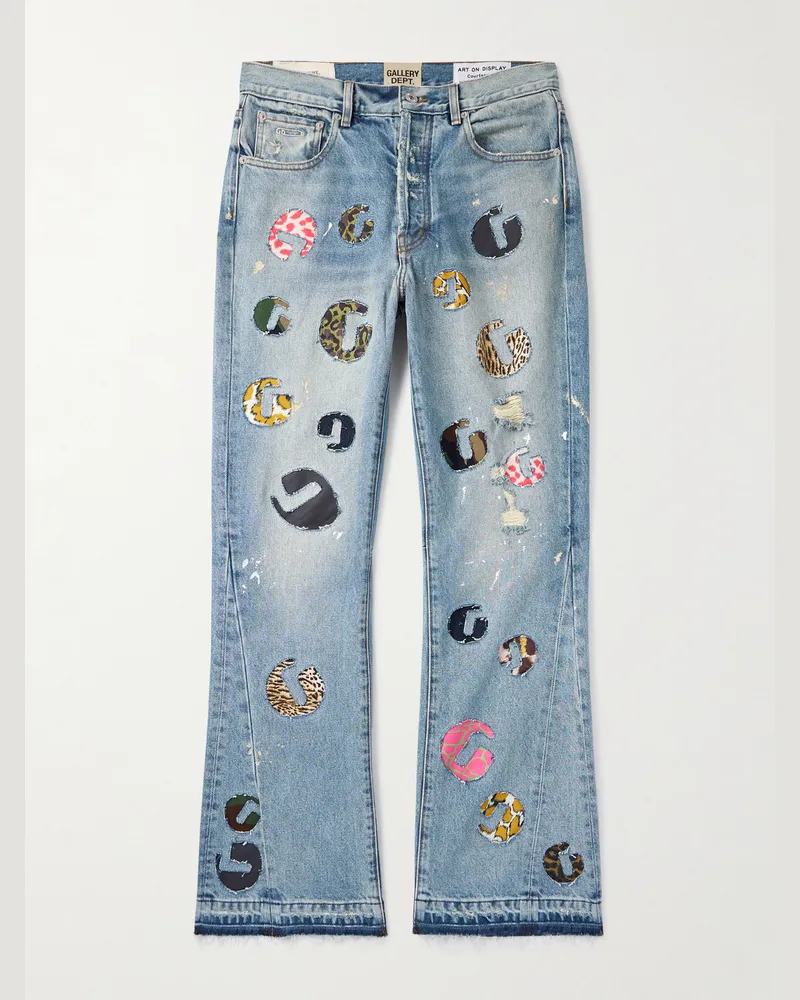 GALLERY DEPT. G-Time ausgestellte Jeans mit Logoapplikation und Distressed-Details Blau