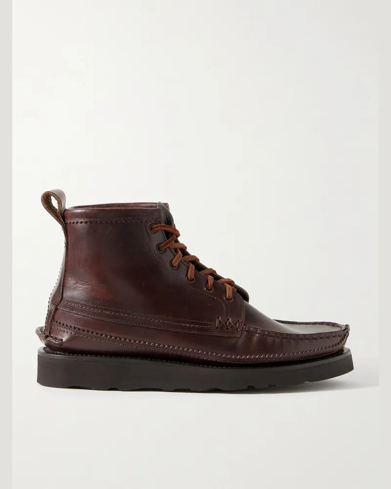 YUKETEN Maine Guide Schnürstiefel aus Leder Braun