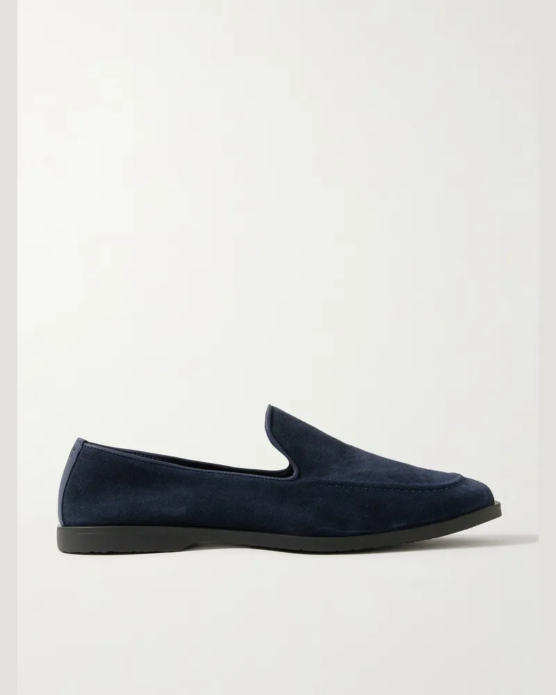George Cleverley Cornwall Loafers aus Veloursleder Blau