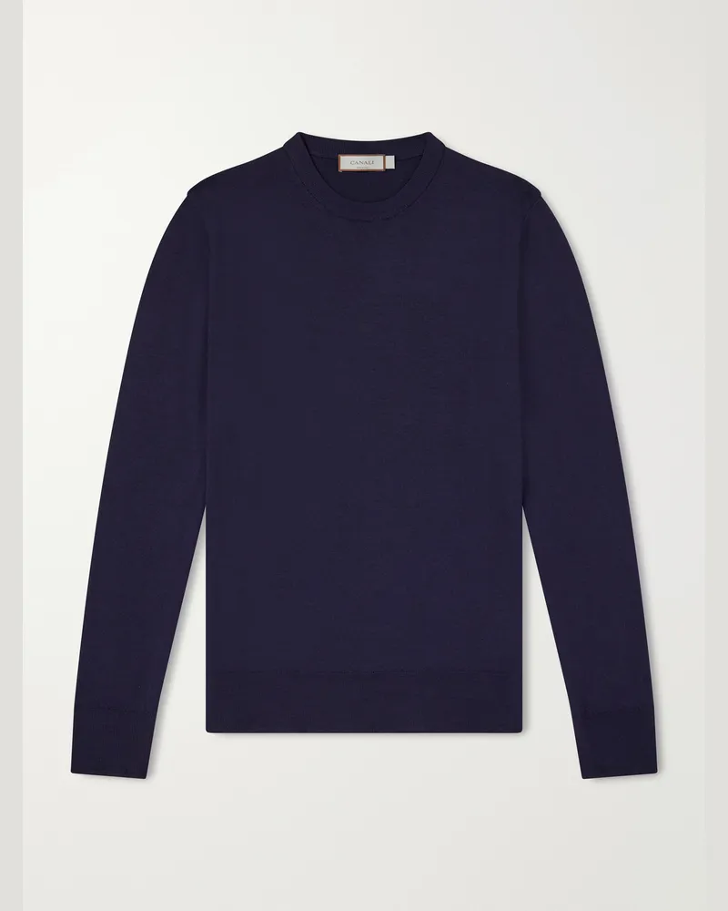 Canali Wool Sweater Blue