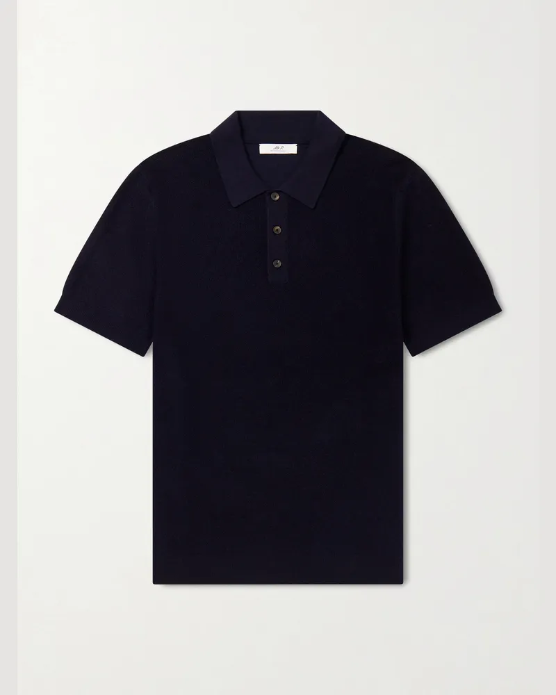 MR P. Polohemd aus einer Biobaumwoll-Kaschmirmischung Blau