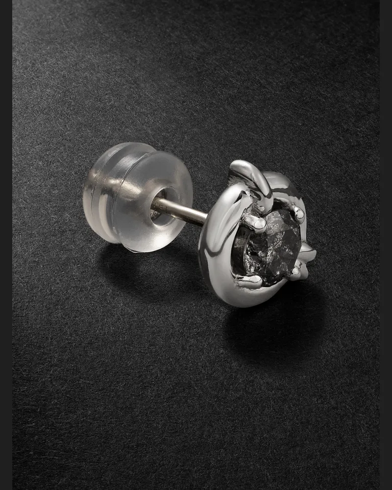 Spinelli Kilcollin Vero einzelner Ohrstecker aus Sterlingsilber mit Diamant Silber