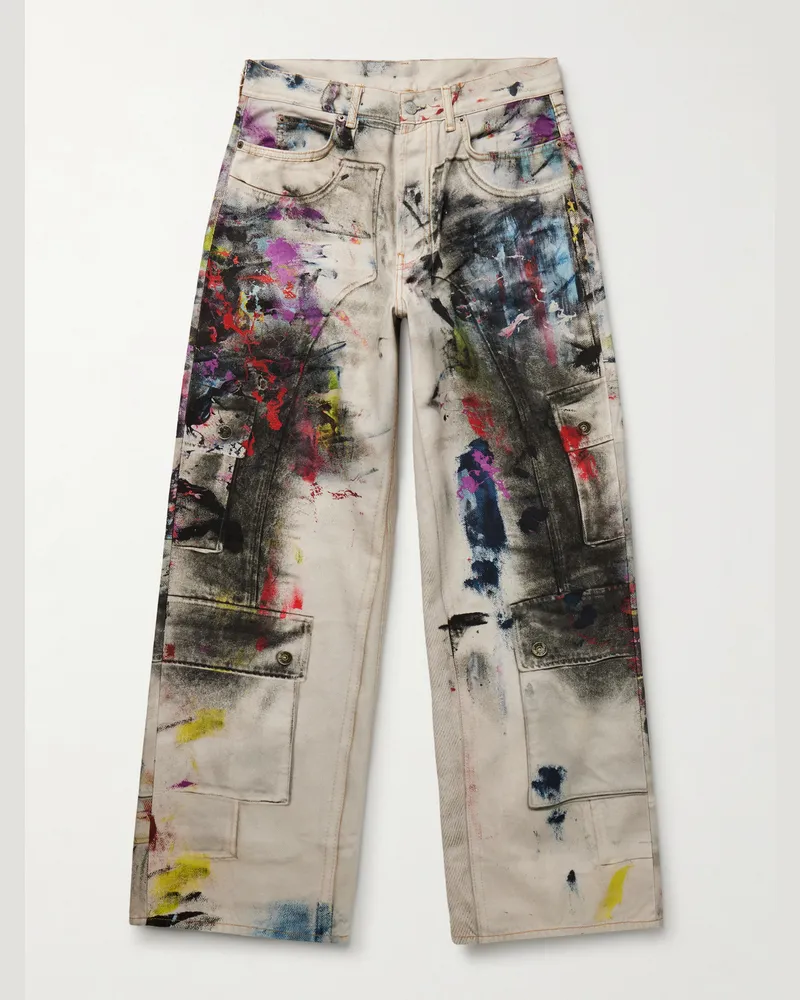Acne Studios 1981 weit geschnittene Jeans mit Trompe-l’œil-Effekt und Print Neutral