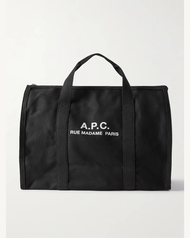 A.P.C. Recuperation Tote aus Baumwoll-Canvas mit Logoprint Schwarz