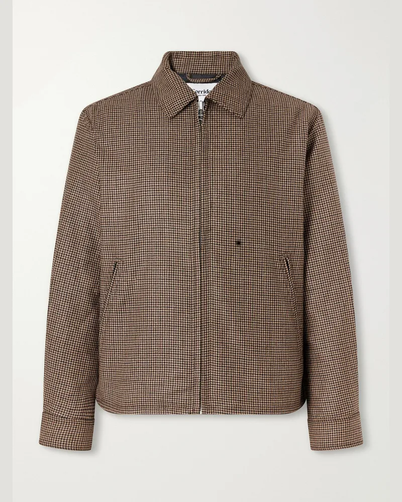 Corridor Dekalb Houndstooth Wool-Twill Jacket Brown