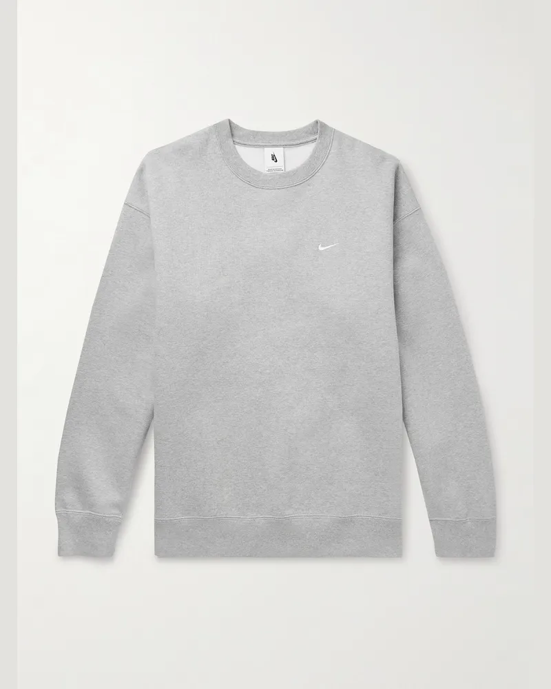 Nike Solo Swoosh Sweatshirt aus Jersey aus einer Baumwollmischung mit Logostickerei Grau