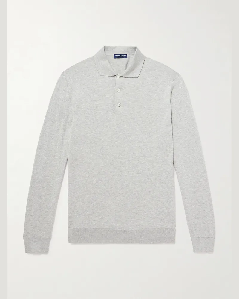 Peter Millar Mariner Sea Island Cotton Polo Shirt Gray