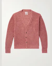 Richard James Cardigan aus Leinen in Rippstrick Pink