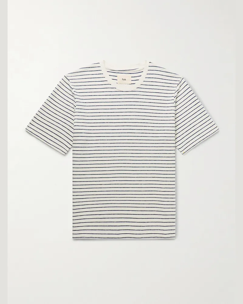 Folk T-Shirt aus gestreiftem Baumwoll-Jersey Neutral