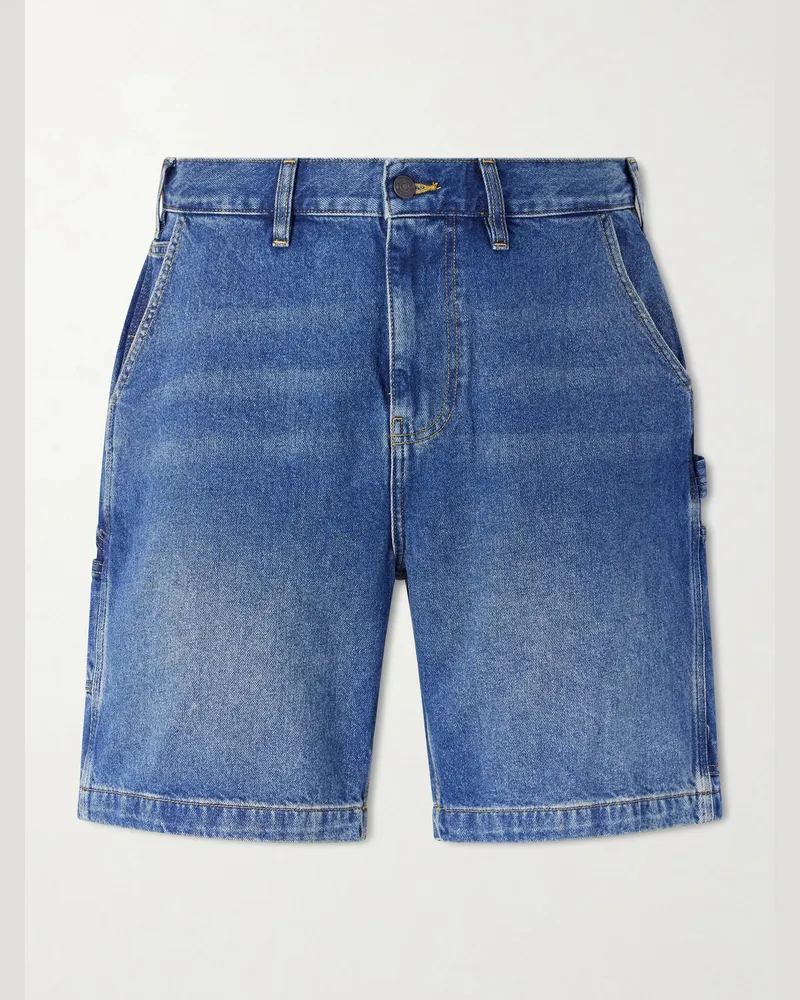 Corridor Straight-Leg Denim Shorts Blue