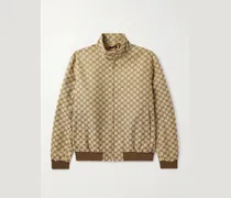 Monogrammed Cotton-Blend Canvas Bomber Jacket