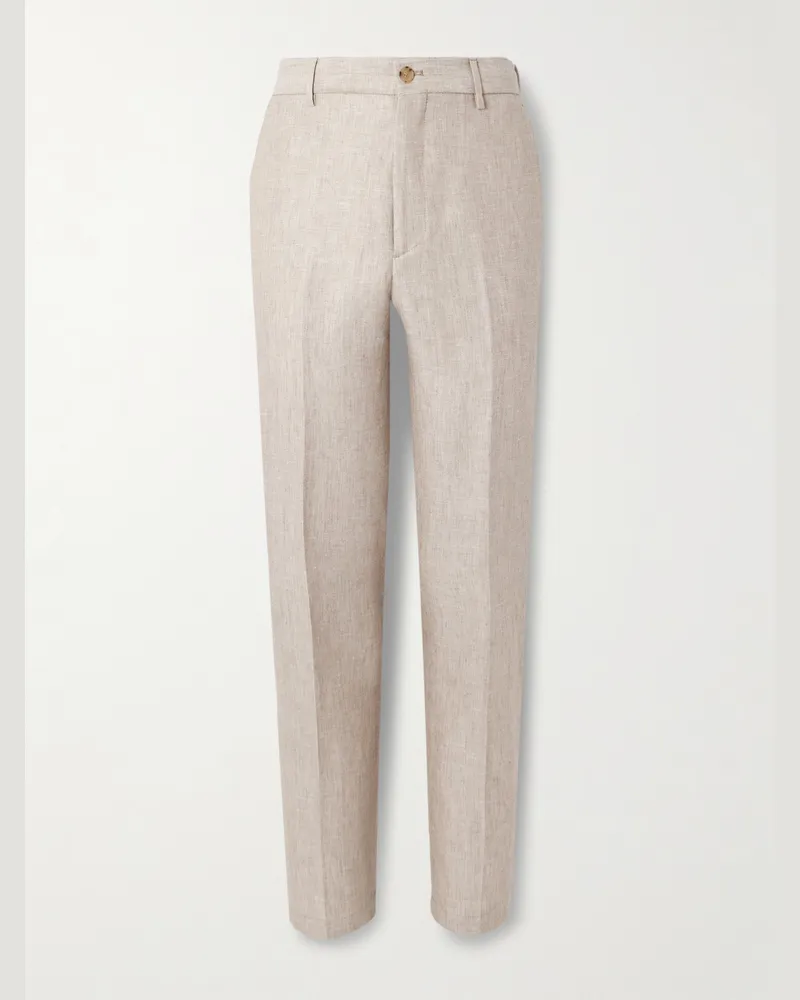 Etro Schmal zulaufende Hose aus einer Leinen-Wollmischung Neutral