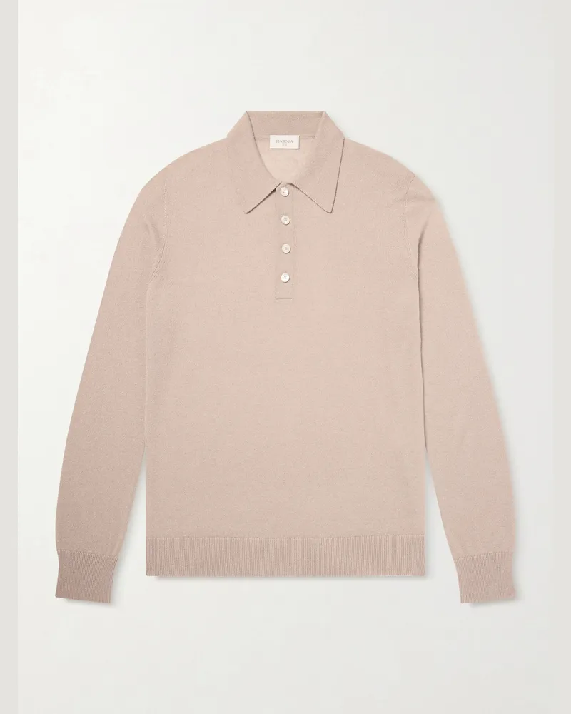PIACENZA 1733 Pullover aus einer Seiden-Kaschmirmischung mit Polokragen Neutral