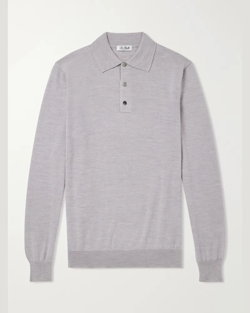 De Petrillo Virgin Wool Polo Shirt Gray