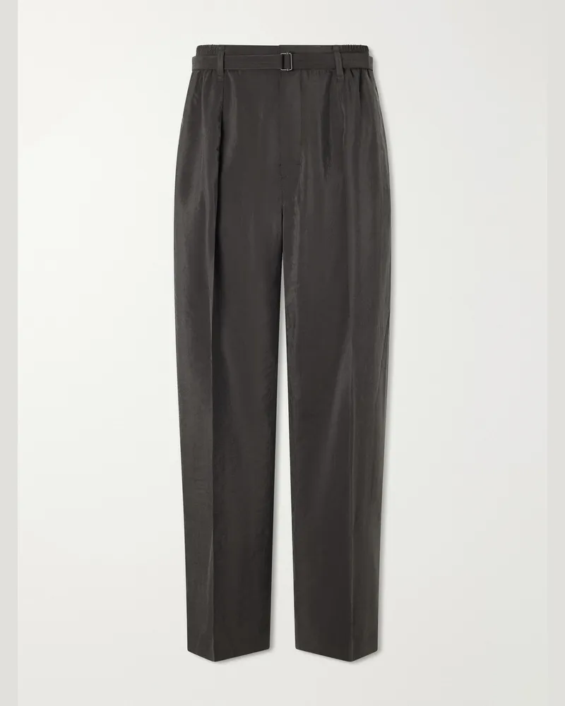 Christophe Lemaire Straight-Leg Silk-Blend Suit Trousers Brown