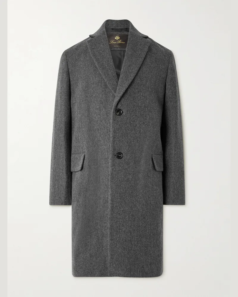 Loro Piana John Mantel aus einer Kaschmir-Leinenmischung Grau