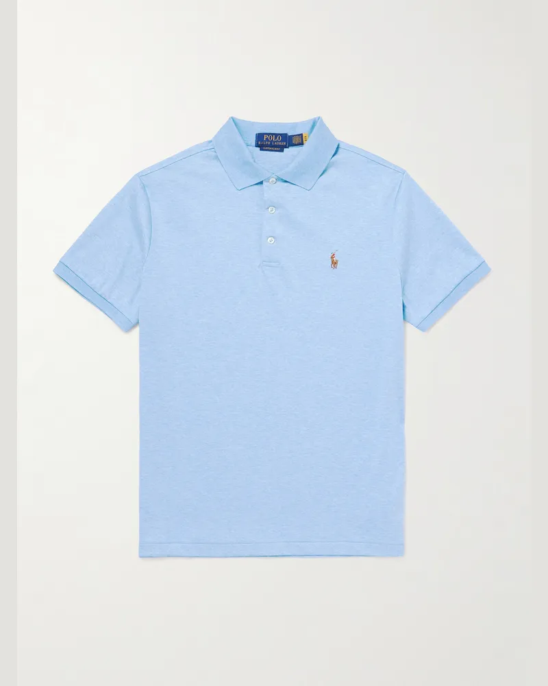 Ralph Lauren Polohemd aus Baumwoll-Jersey mit Logostickerei Blau