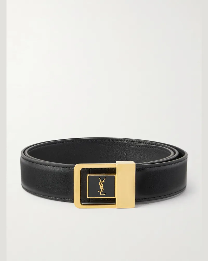 Saint Laurent Leather Belt Black