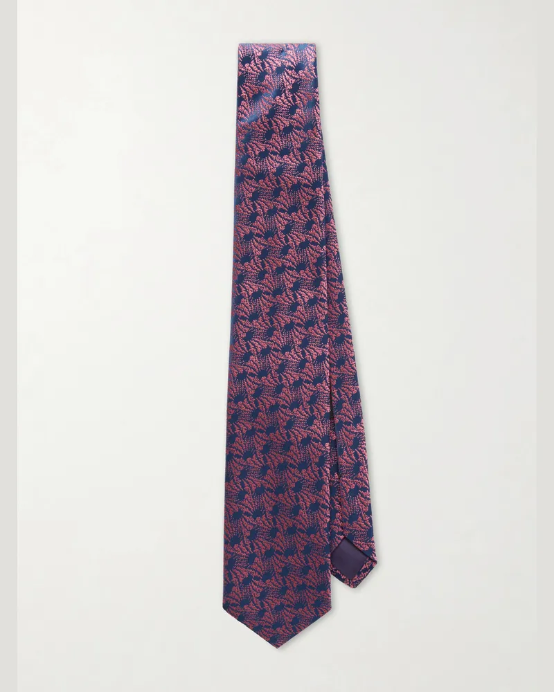 Charvet 8.5cm Silk-Jacquard Tie Blue