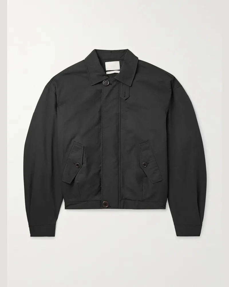 AMOMENTO Wattierte Jacke aus Twill aus einer Baumwollmischung Schwarz
